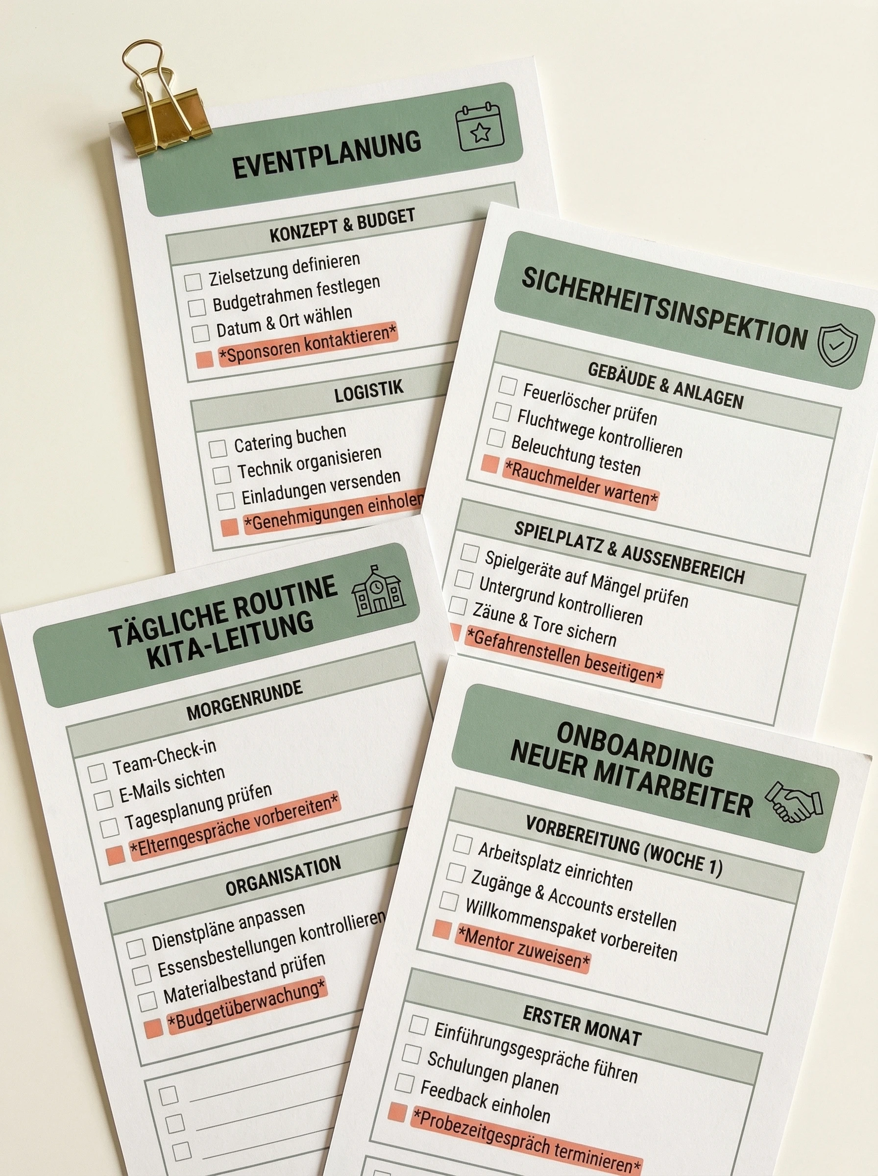 Checklisten-Sammlung – Vorschau 2